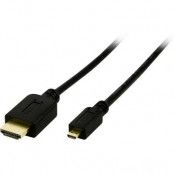 DELTACO HDMI-kabel, hane till micro hane, 2m, svart