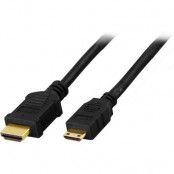 DELTACO HDMI-kabel hane till mini hane, 2m, svart