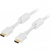 DELTACO HDMI-kabel, v1,4+Ethernet, 19-pin ha-ha, 1080i, vit, 15m