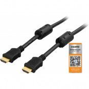 DELTACO HDMI-kabel, v1,4+Ethernet, 19-pin ha-ha, 1080p, svart, 1m