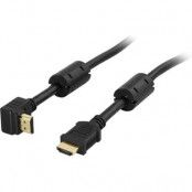 DELTACO HDMI-kabel, vinklad, 15m, svart