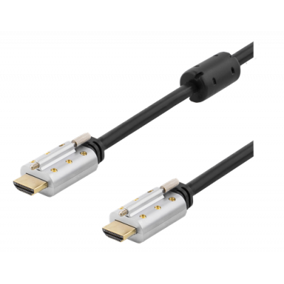 DELTACO HDMI låsbar kabel, 1.5m - Svart