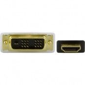 DELTACO HDMI till DVI-D kabel, 0,5m, svart/vit