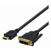 DELTACO HDMI till DVI-kabel, 1m - Svart