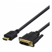 Deltaco HDMI till DVI-kabel, 3m - Svart