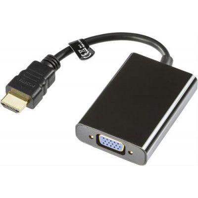 DELTACO HDMI till VGA och ljud-adapter 0.2m - Svart