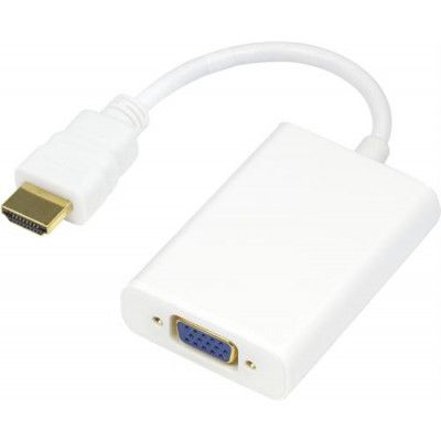 DELTACO HDMI till VGA och ljud-adapter 0.2m - Vit
