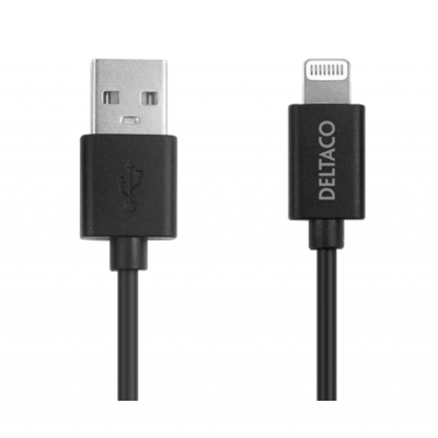 Deltaco MFi Lightning Till USB-A Kabel 2m - Svart