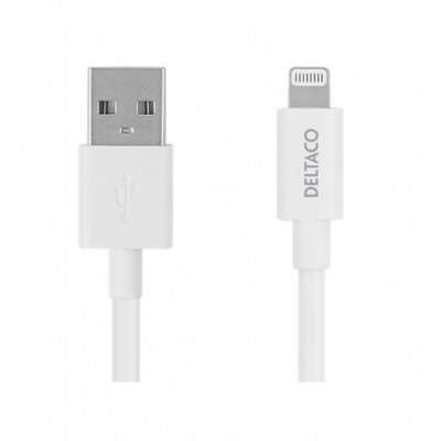 Deltaco MFI USB Till Lightning Kabel 3m - Vit