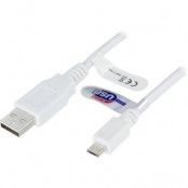 DELTACO Micro USB kabel 1 m Vit