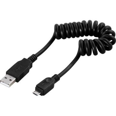 DELTACO Micro USB spiralkabel 2 m Svart