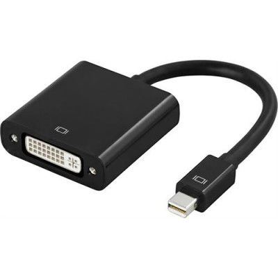 DELTACO mini DisplayPort till DVI-D Adapter, 0.1m - Svart