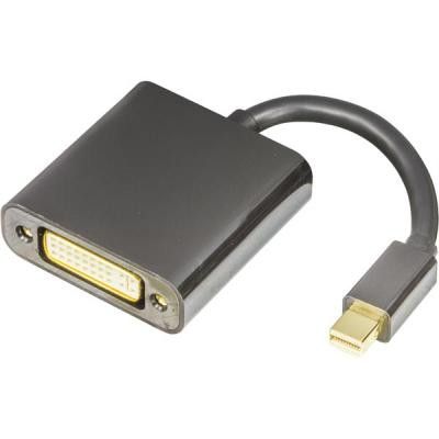 DELTACO Mini DisplayPort till DVI-D Single Link adapter, 20-pin ha - 24+5-pin ho