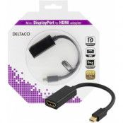 DELTACO Mini DisplayPort till HDMI-adapter, 0.2m - Svart