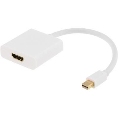 DELTACO Mini DisplayPort till HDMI-adapter med ljud, 20-pin ha - 19-pin ho, guld