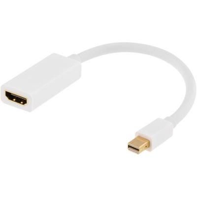 DELTACO Mini DisplayPort till HDMI-adapter med ljud, 20-pin ha - 19-pin ho, guld