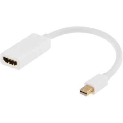 DELTACO Mini DisplayPort till HDMI-adapter med ljud, 20-pin ha - 19-pin ho, guld