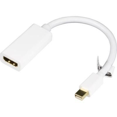 DELTACO Mini DisplayPort till HDMI-adapter med ljud, 20-pin ha - 19-pin ho, guld