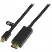 DELTACO Mini DisplayPort till HDMI Kabel, 2m - Svart
