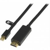Deltaco Mini DisplayPort till HDMI Monitorkabel med Ljud - Svart