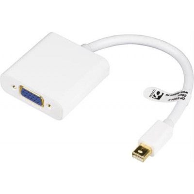 Deltaco Mini DisplayPort till VGA kabel 1m - Vit