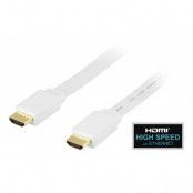 DELTACO platt HDMI kabel, 2m - Vit