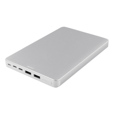 Deltaco Powerbank 20000mAh, USB-C, Lightning - Silver