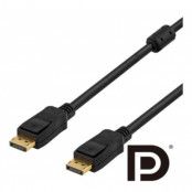 Deltaco Prime DisplayPort Monitor Kabel 3m - Svart