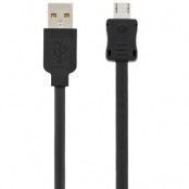 DELTACO PRIME USB 2.0 kabel, aktiv, Typ A hane - Micro B hane, 5-pin, för laddni