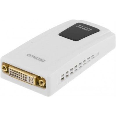 Deltaco PRIME USB 3.0 till DVI / HDMI / VGA-Adapter - Vit