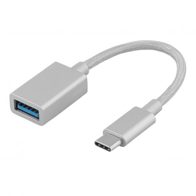 DELTACO PRIME USB 3.1 Gen1 adapter, USB Typ C ha - USB Typ A ho, silver