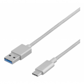 DELTACO PRIME USB 3.1 Gen1 kabel, USB Type-C - USB Typ A, 1m, si