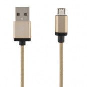 DELTACO PRIME USB-synk-/laddarkabel, USB Micro, 1m, guld