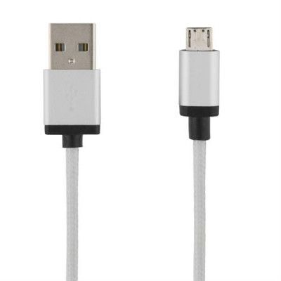 DELTACO PRIME USB-synk-/laddarkabel, USB Micro, 1m, silver