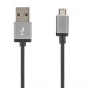 DELTACO PRIME USB-synk-/laddarkabel, USB Micro, 2m, svart