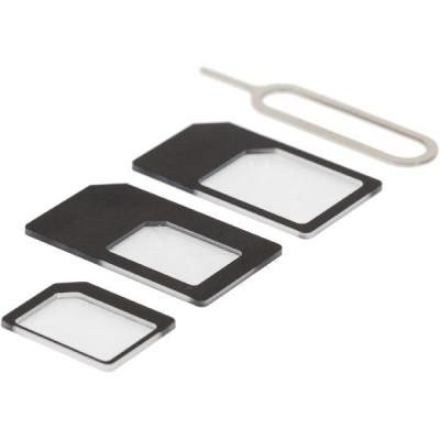 DELTACO SIM-kortsadapter för micro/mini/nano-sim svart