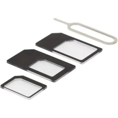 DELTACO SIM-kortsadapter för micro/mini/nano-sim svart