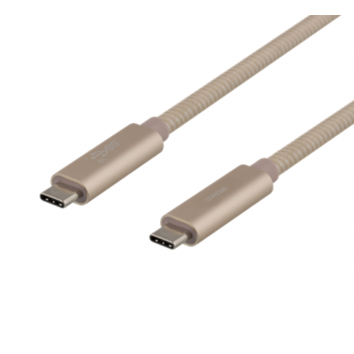 Deltaco Super USB-C till USB-C Kabel 100W 0.5m - Guld