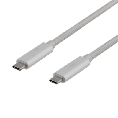 Deltaco Super USB-C till USB-C Kabel 100W 0.5m - Silver