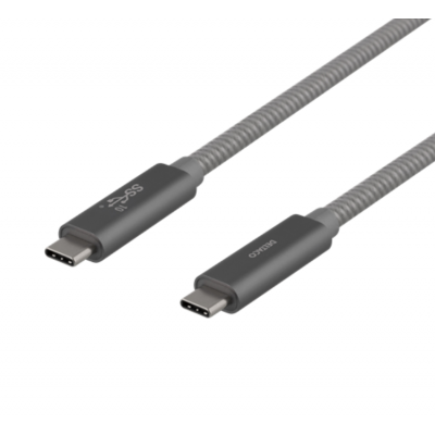 Deltaco Super USB-C till USB-C Kabel 100W 1m - Rymd Grå