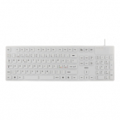 DELTACO TB-505 Tangentbord i silikon, IP68, Full storlek - Vit