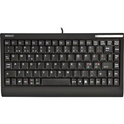 Deltaco tungt minitangentbord - USB och PS/2 - Svart