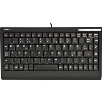 Deltaco tungt minitangentbord - USB och PS/2 - Svart