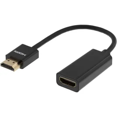 DELTACO tunn HDMI-förlängningskabel, 10cm - Svart