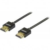 DELTACO tunn HDMI kabel, 0.5m - Svart