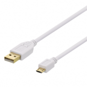 Deltaco Typ-A Till Micro USB Kabel 2m - Vit