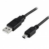 Deltaco Typ-A Till Mini USB Kabel 0.5m - Svart