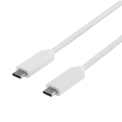Deltaco USB-C till USB-C Kabel 0.5m Gen 1 - Vit