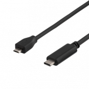 Deltaco USB-C till microUSB Kabel 1m - Svart
