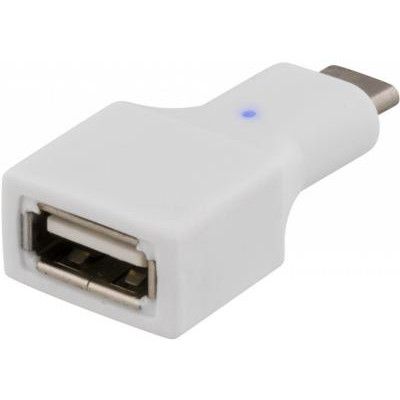 DELTACO USB 2.0 adapter, Typ C - Typ A hona, vit